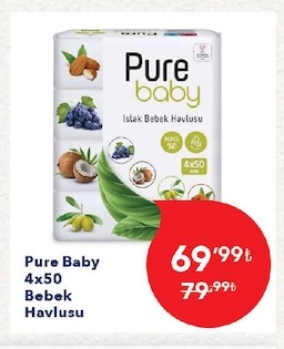Pure Baby 4X50 Bebek Havlusu