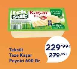 Teksüt Taze Kaşar Peyniri 600 Gr