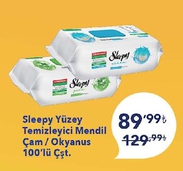 Sleepy Yüzey Temizleyici Mendil Çam / Okyanus 100'Lü Çşt.