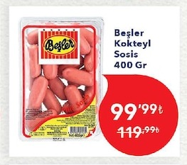 Beşler Kokteyl Sosis 400 Gr