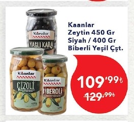 Kağanlar Zeytin 450 Gr Siyah / 400 Gr Biberli Yeşil Çst.