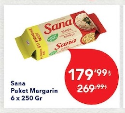 Sana Paket Margarin 6 X 250 Gr