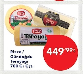 Rizze Gündoğdu Tereyağı 700 Gr