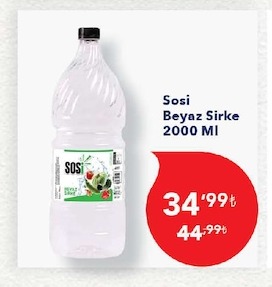 Sosi Beyaz Sirke 2000 Ml