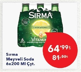 Sırma Meyveli Soda 6X200 Ml Çst.