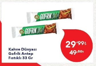 Kahve Dünyası Gofrik Antep Fıstıklı 33 Gr