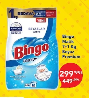 Bingo Matik 7+1 Kg Beyaz Premium