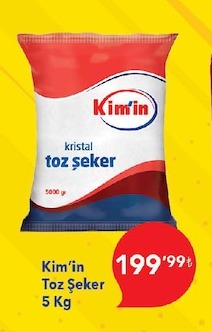 Kim'In Kristal Toz Şeker 5 Kg