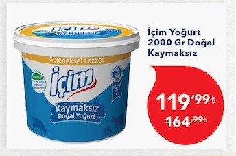 Içim Yoğurt 2000 Gr Doğal Kaymaksız