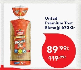 Untad Premium Tost Ekmeği 670G