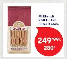 M.Efendi 250 Gr Colombian Filtre Kahve