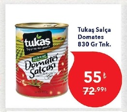 Tukaş Domates Salçası 830 Gr