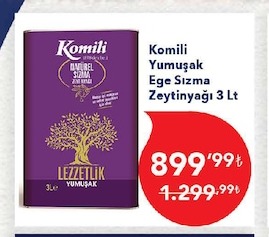 Komili Yumuşak Ege Sızma Zeytinyağı 3 Lt