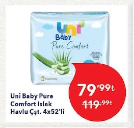 Uni Baby Pure Comfort Islak Havlu Çeşit 4X52'Li