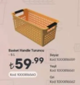 Basket Handle Turuncu 5 L