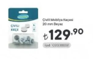 Çivili Mobilya Keçesi 20 Mm Beyaz