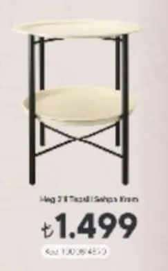 Hag 2'Li Tepsili Sehpa Krem