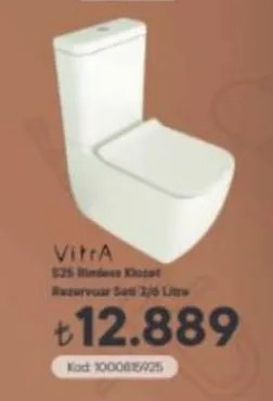 Vitra S25 Rimless Klozet Rezervuar Seti 3/6 Litre