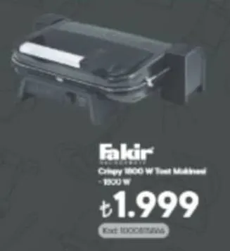 Fakir Crispy 1800 W Tost Makinesi