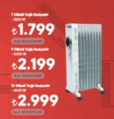 7 Dilimli Yağlı Radyatör - 1500 W