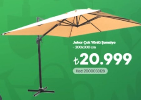 Johor Çok Yönlü Şemsiye 300X300 Cm