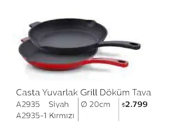 Casta Yuvarlak Grill Döküm Tava