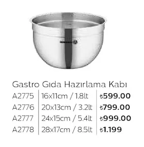 Gastro Gıda Hazırlama Kabı A2775 16X11Cm / 1.8Lt