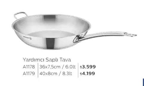 Yardımcı Saplı Tava A1178 36X7,5Cm/ 6.0Lt