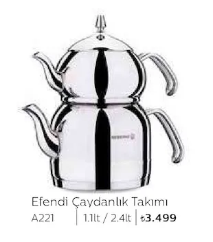 Efendi Çaydanlık Takımı A221 1.1Lt / 2.4Lt