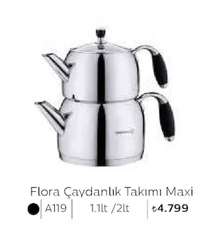 Flora Çaydanlık Takımı Maxi A119 1.1Lt / 2Lt