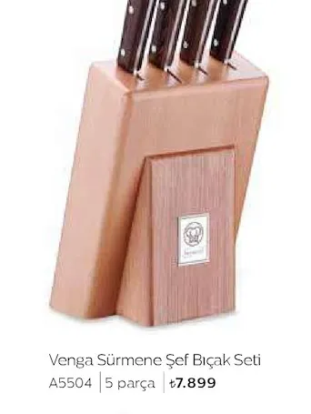 Venga Sürmene Şef Bıçak Seti A5504 5 Parça