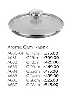 Aroma Cam Kapak Ø 14Cm