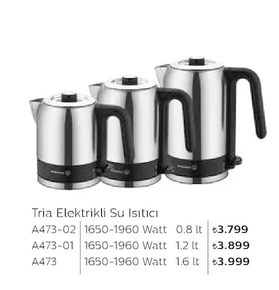 Tria Elektrikli Su Isıtıcı 0.8 Lt.