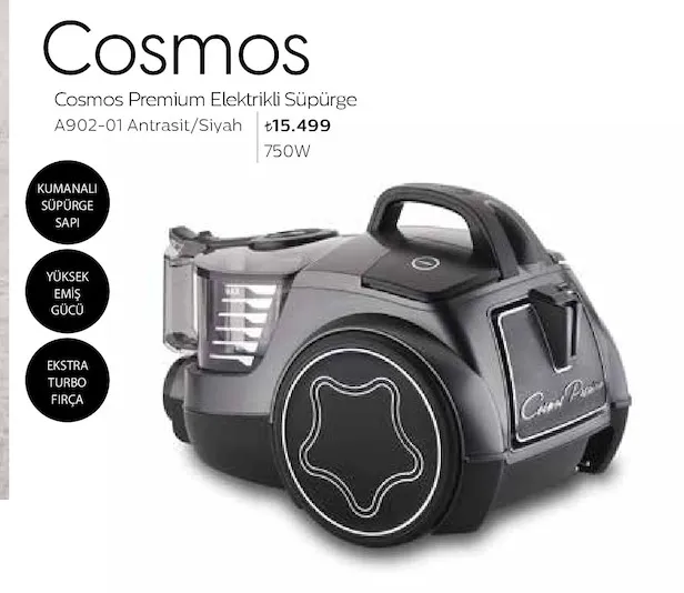 Cosmos Premium Elektrikli Süpürge A902-01 Antrasit/Siyah