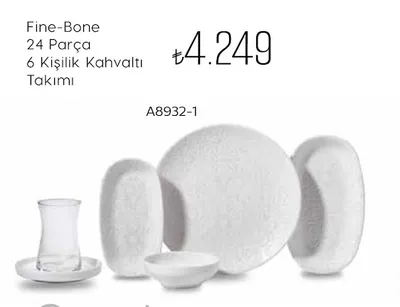 Fine-Bone 24 Parça 6 Kişilik Kahvaltı Takımı