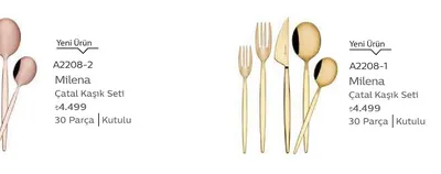 A2208-2 Milena Çatal Kaşık Seti 30 Parça