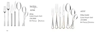 Dila Gold Çatal Kaşık Seti 84 Parça