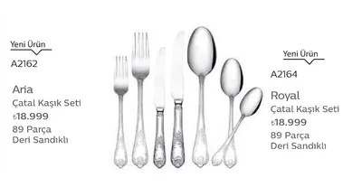 Aria Çatal Kaşık Seti 89 Parça Deri Sandıklı
