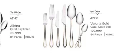 Albina Çatal Kaşık Seti 84 Parça Kutulu