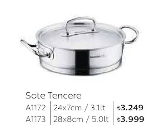 Sote Tencere A1172 24X7Cm / 3.1Lt