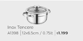 Inox Tencere A1398 12X6.5Cm / 0.75Lt