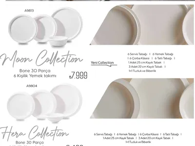 Moon Collection Bone 30 Parça 6 Kişilik Yemek Takımı