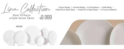 Lina Collection Bone 30 Parça 6 Kişilik Yemek Takımı