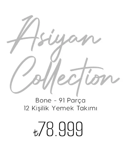 Asiyan Collection Bone 91 Parça 12 Kişilik Yemek Takımı