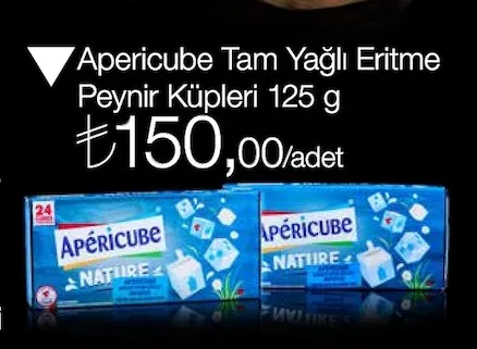 Apericube Tam Yağlı Eritme Peynir Küpleri 125 G