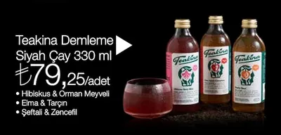 Teakina Demleme Siyah Çay 330 Ml