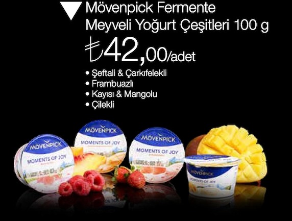 Mövenpick Fermente Meyveli Yoğurt Çeşitleri 100 G