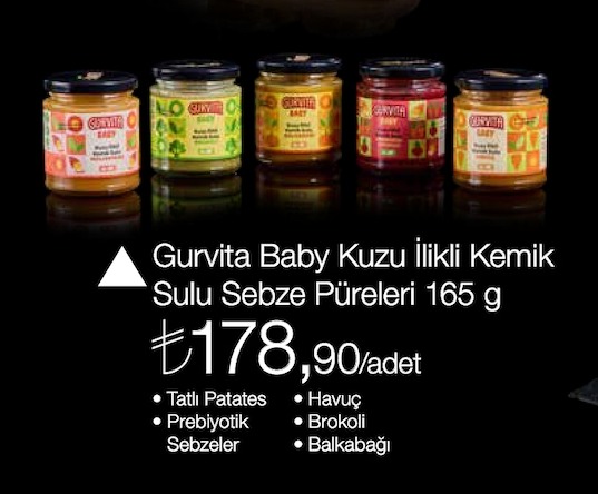 Gurvita Baby Kuzu İlikli Kemik Sulu Sebze Püreleri 165 G