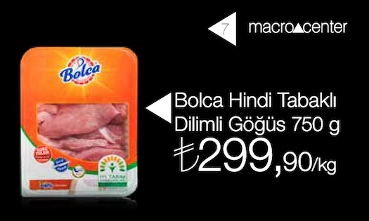 Bolca Hindi Tabaklı Dilimli Göğüs 750 G