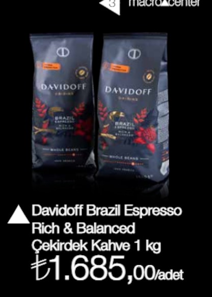 Davidoff Brazil Espresso Rich & Balanced Çekirdek Kahve 1 Kg